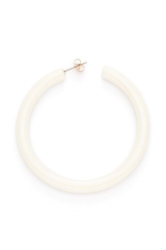 Shiny White Resin Hoops