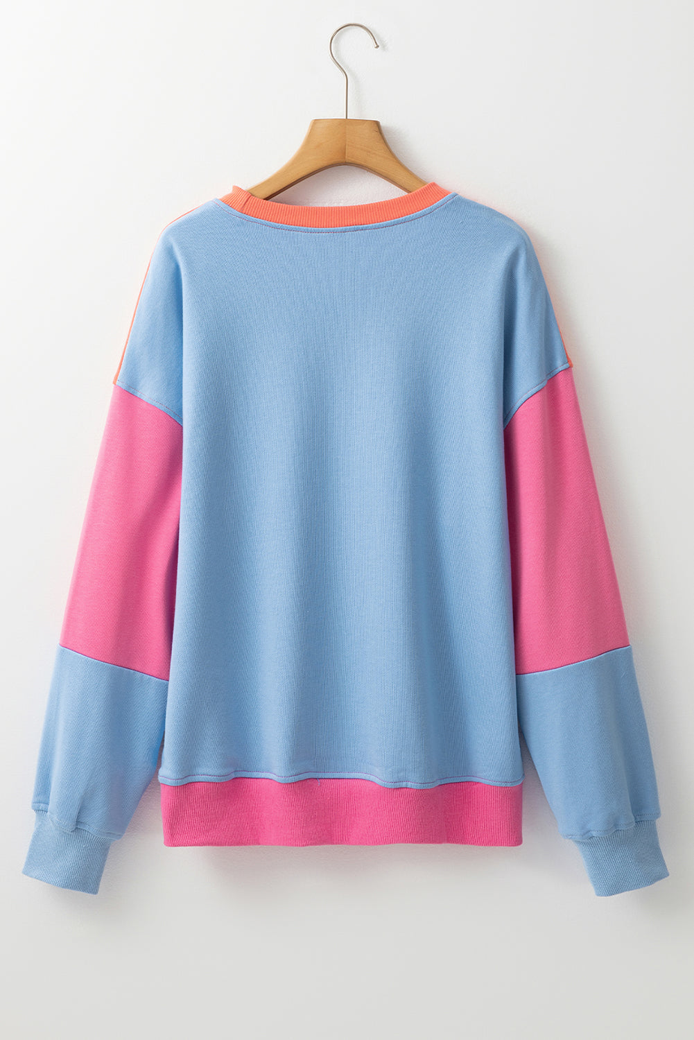 Blossom Colorblock Patchwork Drop Shoulder Sweatshirt